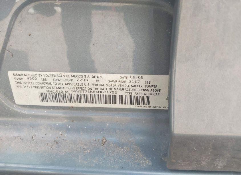 Photo 9 of 2006 Volkswagen Jetta TDI (VIN 3VWST71K56M681722)