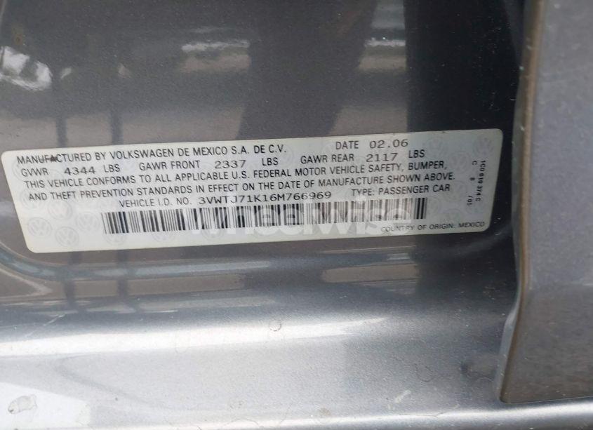 Photo 9 of 2006 Volkswagen Jetta GLI (VIN 3VWTJ71K16M766969)