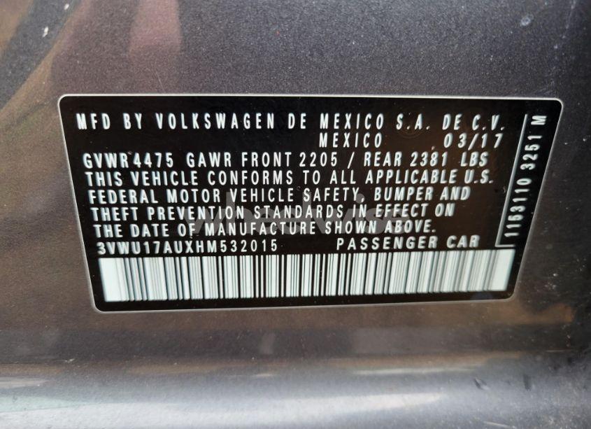 Photo 9 of 2017 Volkswagen Golf SPORTWAGEN TSI S (VIN 3VWU17AUXHM532015)