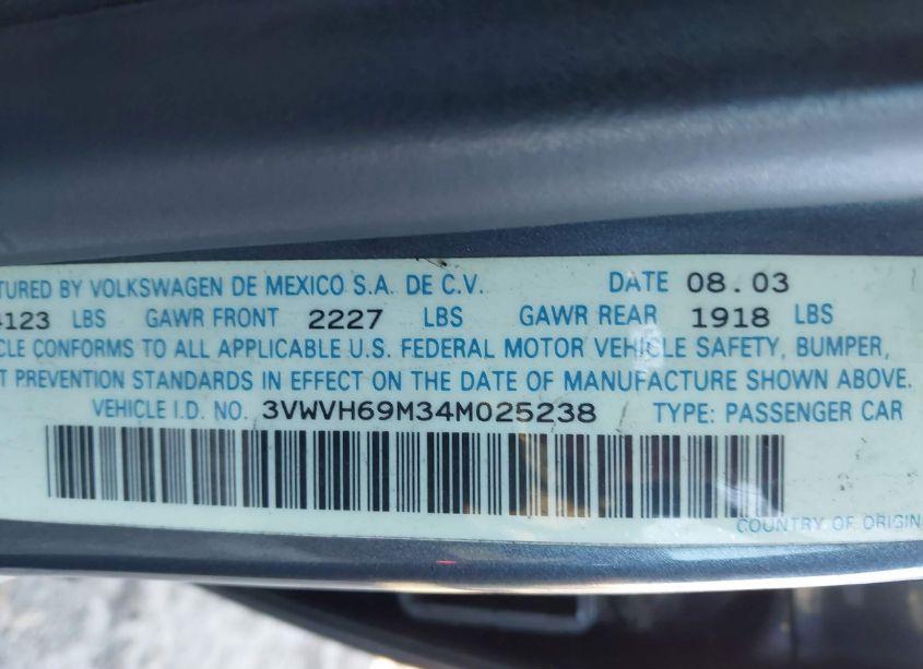 Photo 9 of 2004 Volkswagen Jetta GLI (VIN 3VWVH69M34M025238)