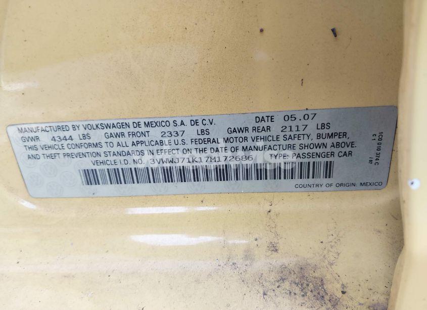 Photo 9 of 2007 Volkswagen Jetta GLI (VIN 3VWWJ71K17M172686)