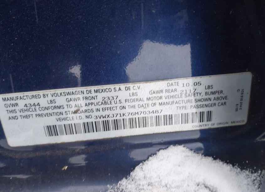 Photo 9 of 2006 Volkswagen Jetta GLI (VIN 3VWXJ71K76M703487)