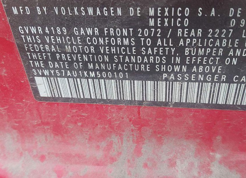 Photo 9 of 2019 Volkswagen Golf SPORTWAGEN 1.4T S/1.4T SE (VIN 3VWY57AU1KM500101)