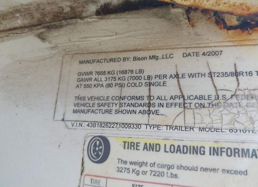 Photo 9 of 2007 Biso 8310tl N/A (VIN 43B18262271009330)