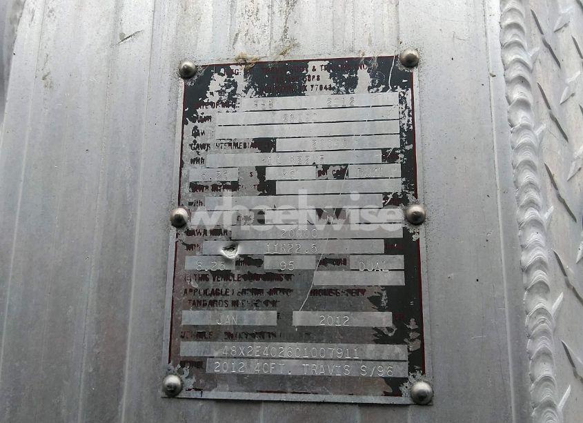 Photo 9 of 2012 Travis Body & TRAILER TRAILER (VIN 48X2E4026C1007911)