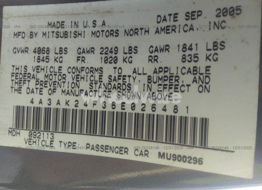 Photo 9 of 2006 Mitsubishi Eclipse GS (VIN 4A3AK24F36E026481)