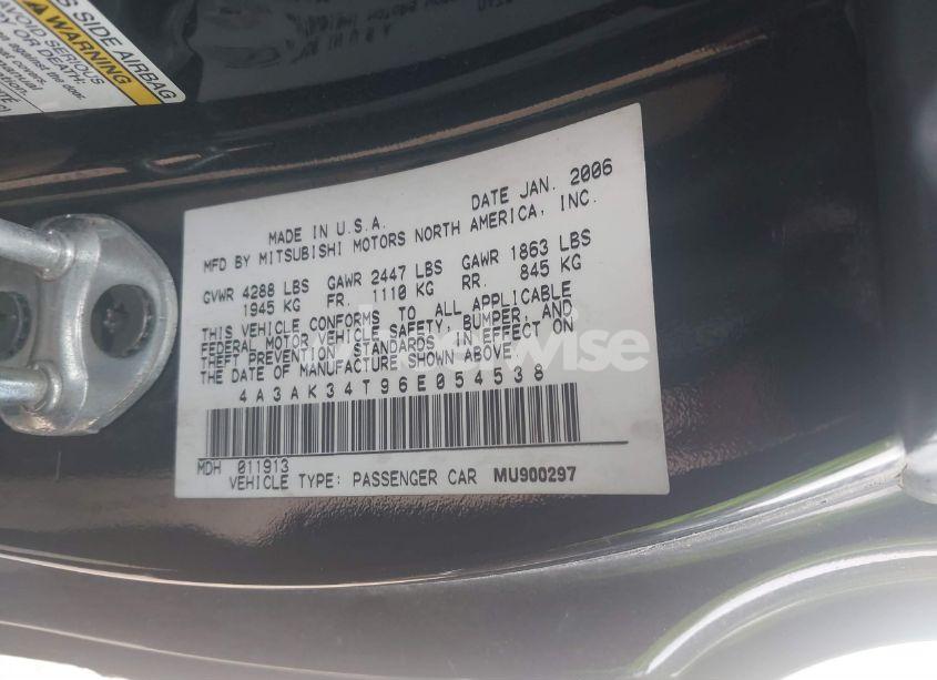 Photo 9 of 2006 Mitsubishi Eclipse GT (VIN 4A3AK34T96E054538)