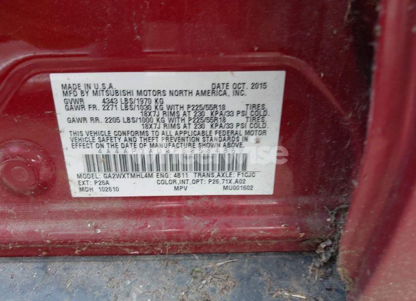 Photo 9 of 2015 Mitsubishi Outlander SPORT ES (VIN 4A4AP3AU0FE058486)