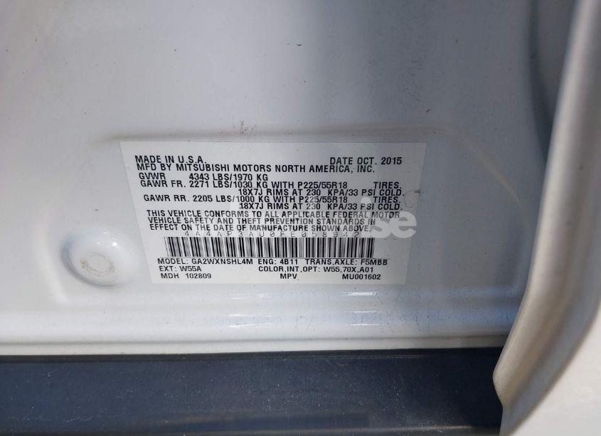 Photo 9 of 2015 Mitsubishi Outlander SPORT ES (VIN 4A4AP3AU0FE058942)