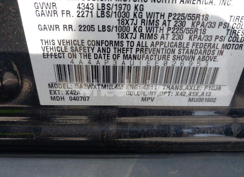 Photo 9 of 2014 Mitsubishi Outlander SPORT ES (VIN 4A4AP3AU1EE026953)