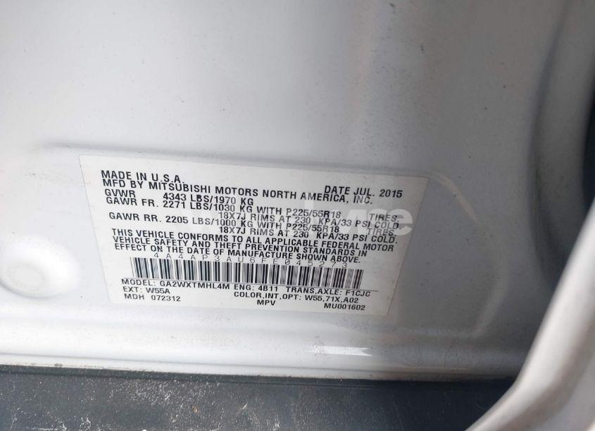 Photo 9 of 2015 Mitsubishi Outlander SPORT ES (VIN 4A4AP3AU6FE045273)