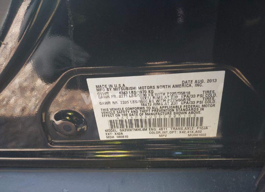 Photo 9 of 2014 Mitsubishi Outlander SPORT ES (VIN 4A4AP3AU9EE005168)