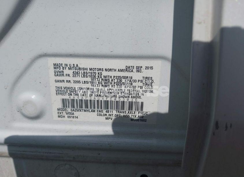 Photo 9 of 2015 Mitsubishi Outlander SPORT ES (VIN 4A4AP3AUXFE053036)