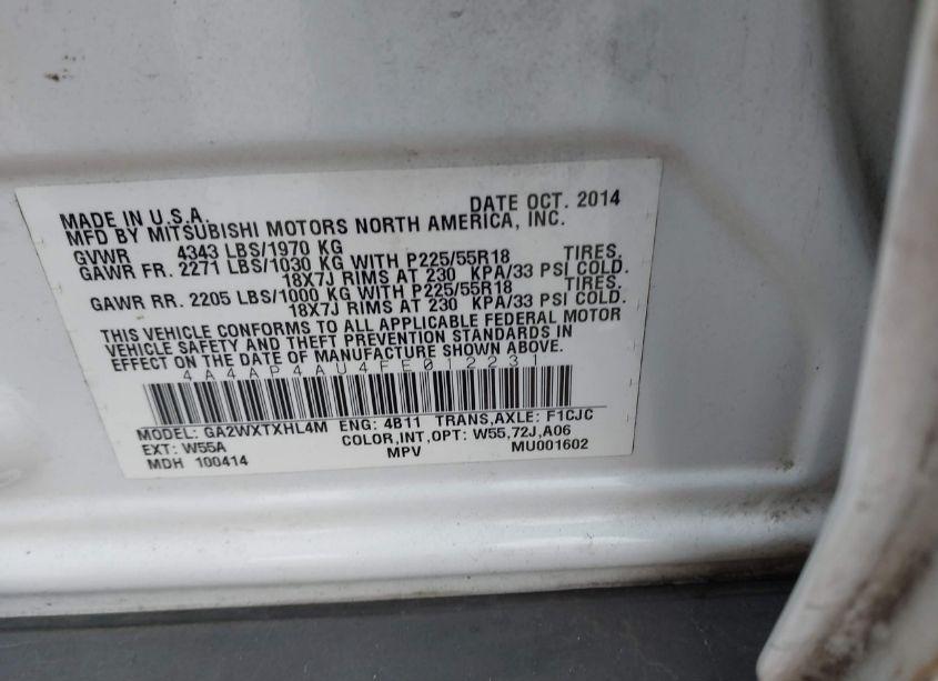 Photo 9 of 2015 Mitsubishi Outlander SPORT SE (VIN 4A4AP4AU4FE012231)