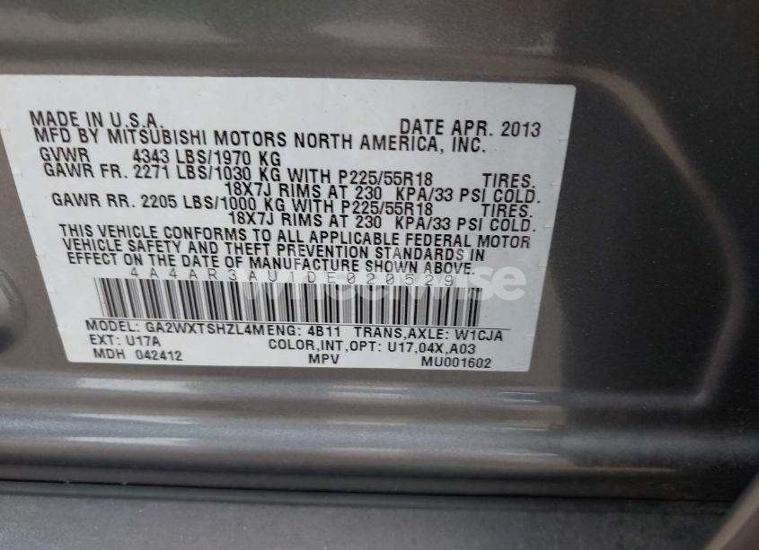 Photo 9 of 2013 Mitsubishi Outlander SPORT ES (VIN 4A4AR3AU1DE020529)