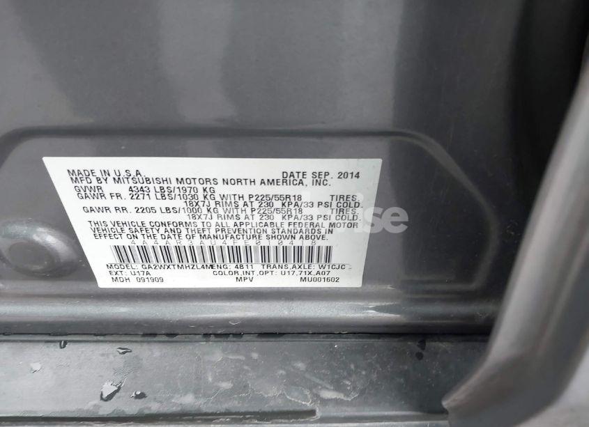 Photo 9 of 2015 Mitsubishi Outlander SPORT ES (VIN 4A4AR3AU4FE010418)