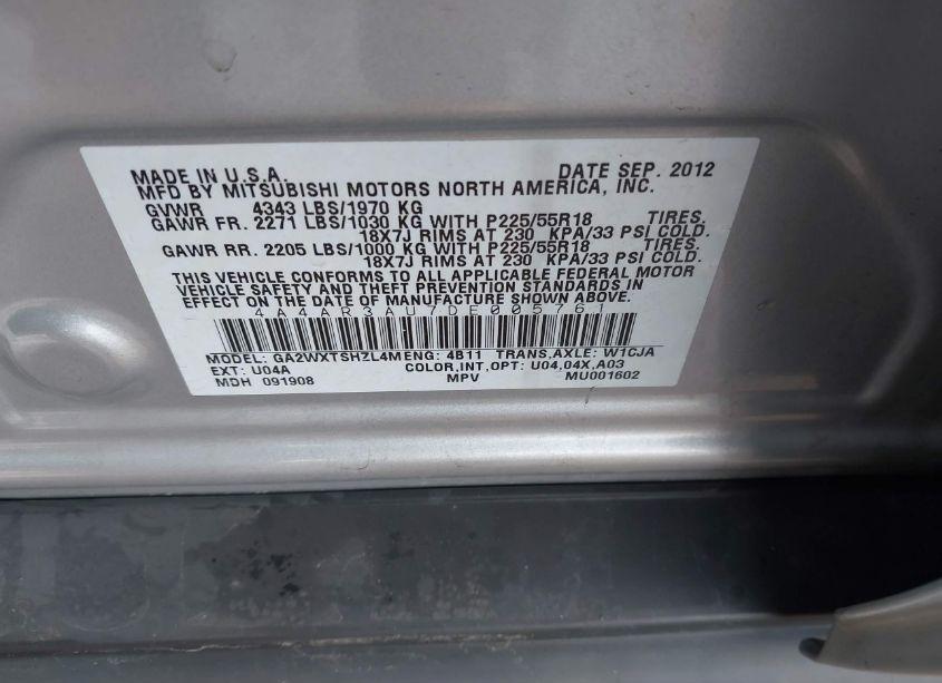 Photo 9 of 2013 Mitsubishi Outlander SPORT ES (VIN 4A4AR3AU7DE005761)