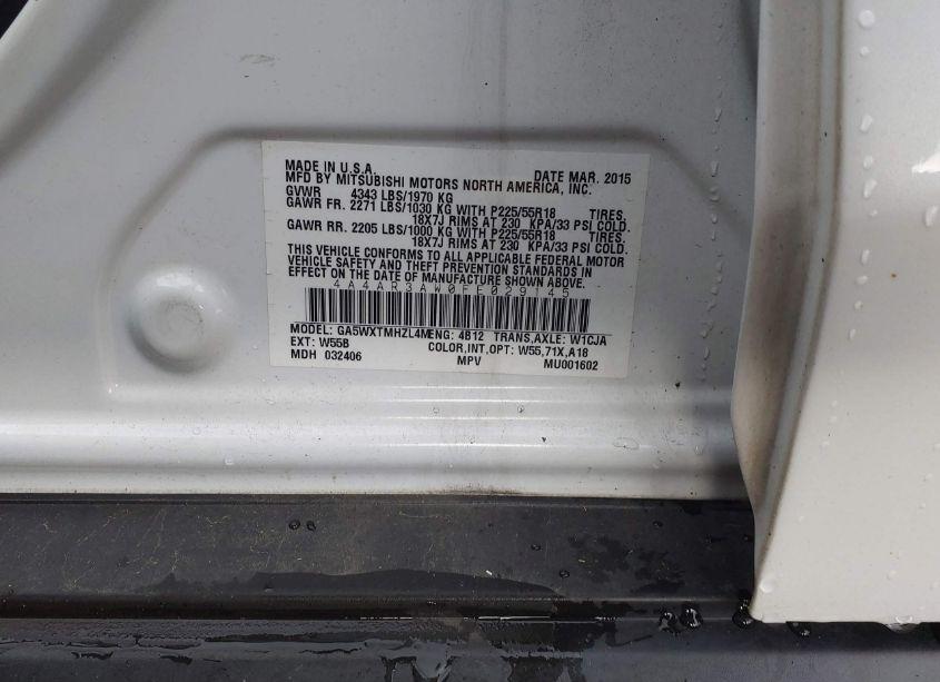 Photo 9 of 2015 Mitsubishi Outlander SPORT ES (VIN 4A4AR3AW0FE029145)