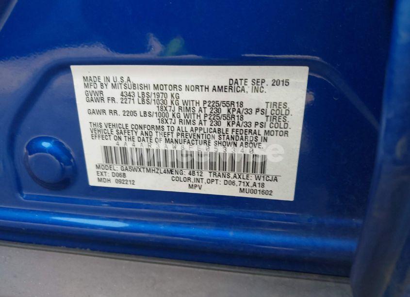 Photo 9 of 2015 Mitsubishi Outlander SPORT ES (VIN 4A4AR3AW8FE053340)