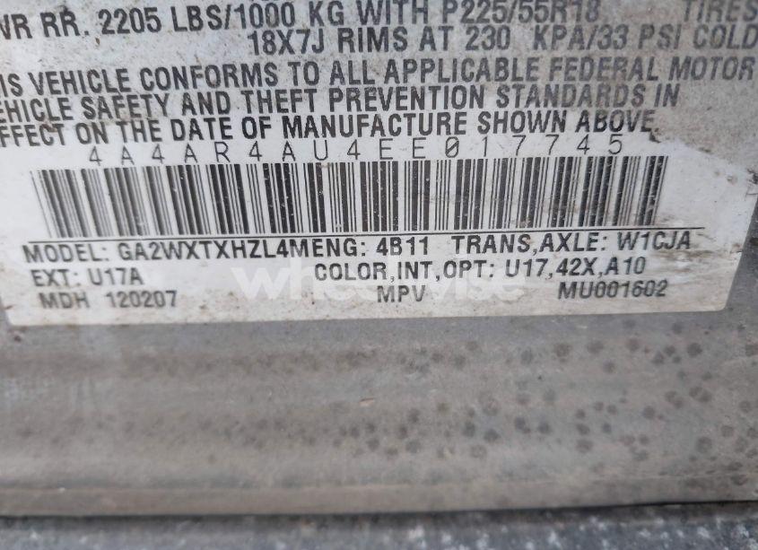 Photo 9 of 2014 Mitsubishi Outlander SPORT SE (VIN 4A4AR4AU4EE017745)