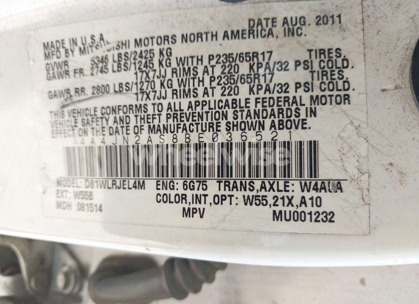 Photo 9 of 2011 Mitsubishi Endeavor (VIN 4A4JN2AS8BE036521)