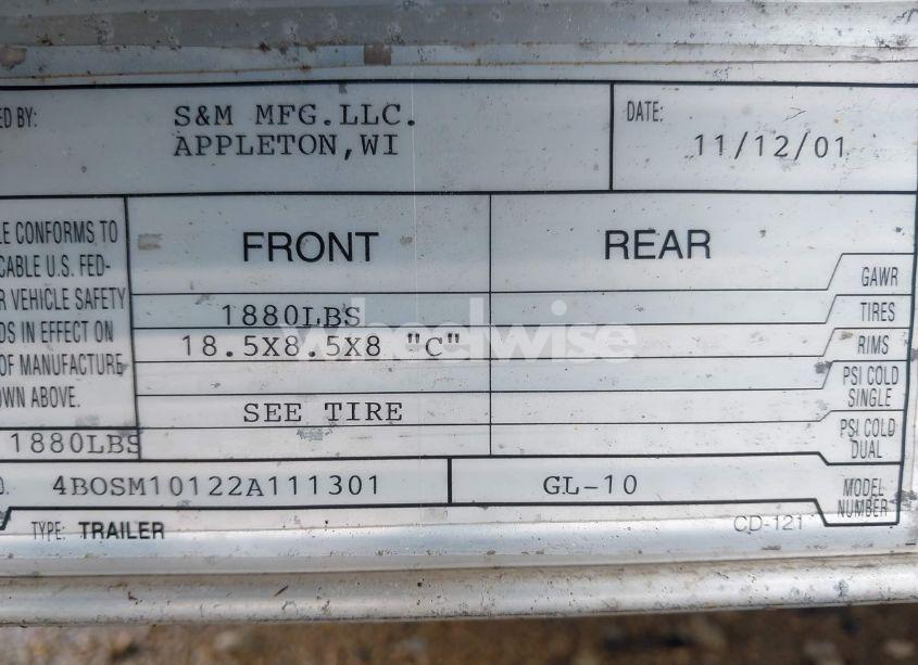 Photo 9 of 2001 Forest River GLACIER (VIN 4B0SM10122A111301)