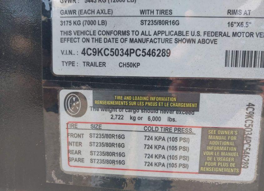 Photo 9 of 2023 Cal Tex AUTO TRANSPORTER (VIN 4C9KC5034PC546289)