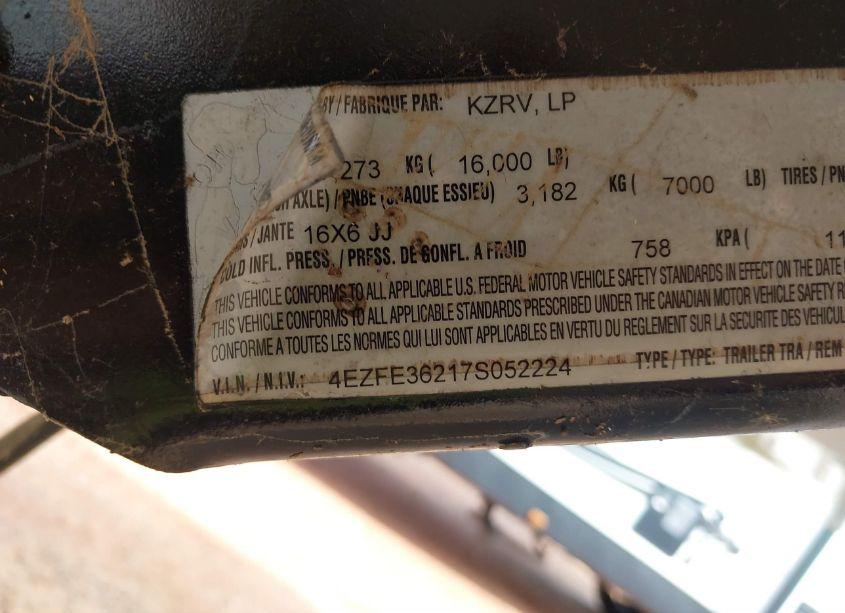 Photo 9 of 2007 Kz Escalade (VIN 4EZFE36217S052224)