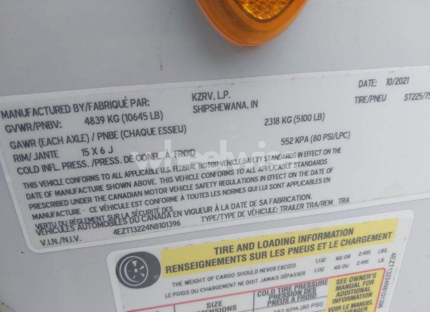 Photo 9 of 2022 Venture Rv SPORT TREK (VIN 4EZT13224N8101396)