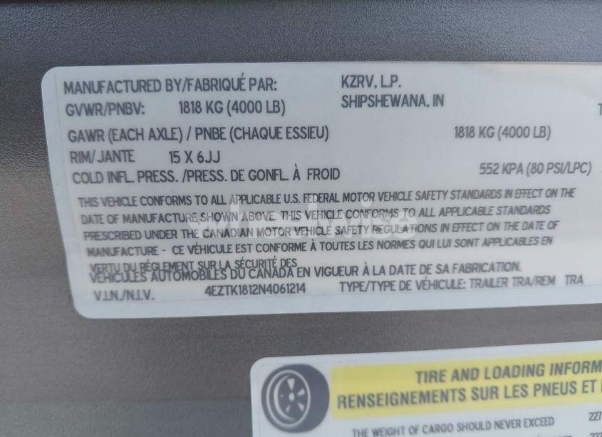 Photo 9 of 2022 Kz Sportsmen N/A (VIN 4EZTK1812N4061214)