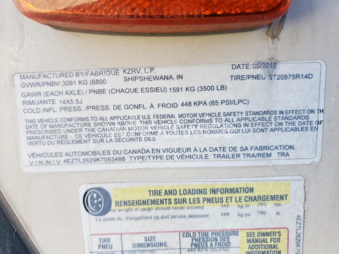 Photo 10 of 2019 KZCO TRAILER - RV (VIN 4EZTL2629K7053488)