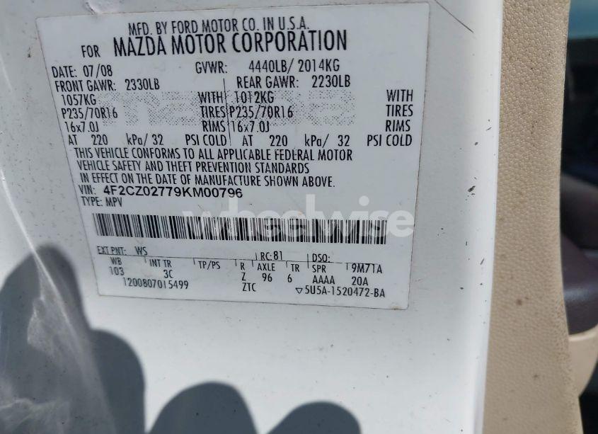 Photo 9 of 2009 Mazda Tribute I SPORT (VIN 4F2CZ02779KM00796)