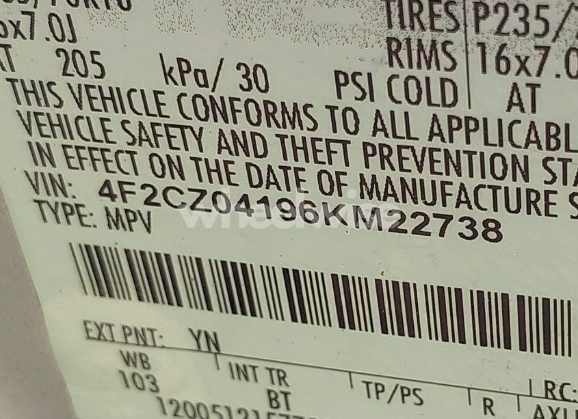 Photo 9 of 2006 Mazda Tribute S (VIN 4F2CZ04196KM22738)