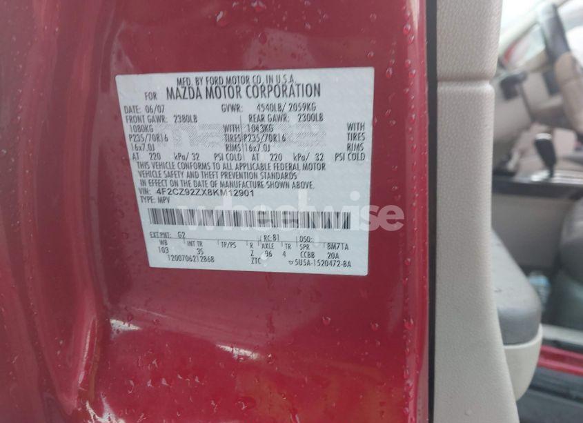 Photo 9 of 2008 Mazda Tribute I TOURING (VIN 4F2CZ92ZX8KM12901)