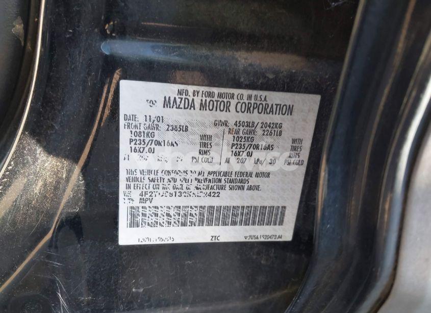 Photo 9 of 2002 Mazda Tribute ES V6/LX V6 (VIN 4F2YU08132KM22422)