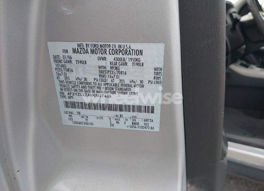 Photo 9 of 2006 Mazda Tribute I (VIN 4F2YZ02Z46KM27439)