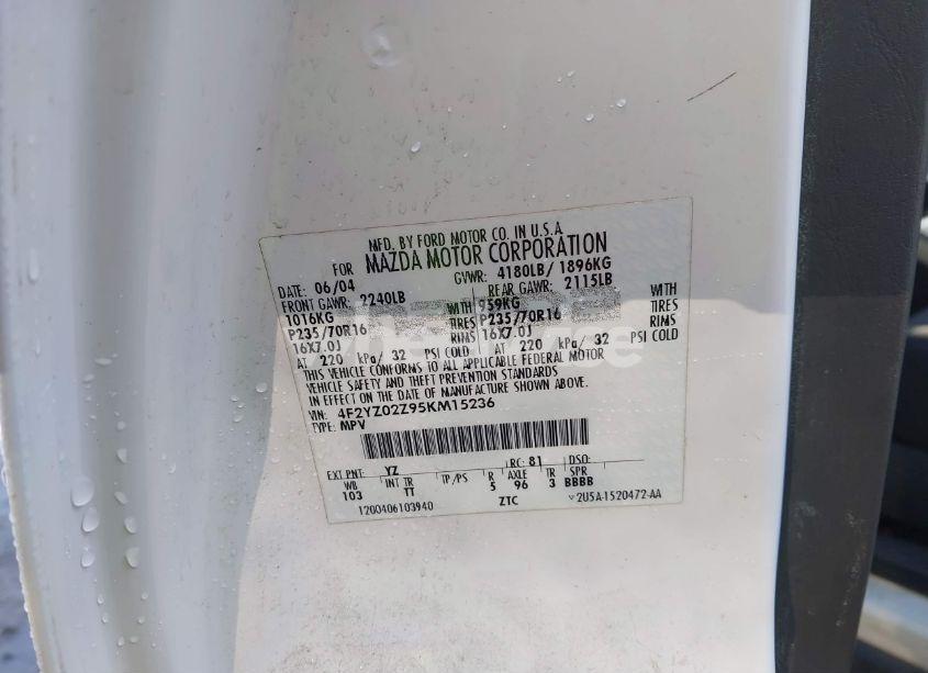 Photo 9 of 2005 Mazda Tribute I (VIN 4F2YZ02Z95KM15236)