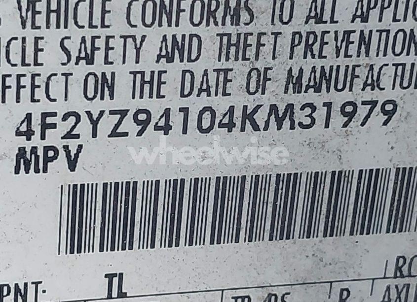 Photo 9 of 2004 Mazda Tribute LX V6 (VIN 4F2YZ94104KM31979)