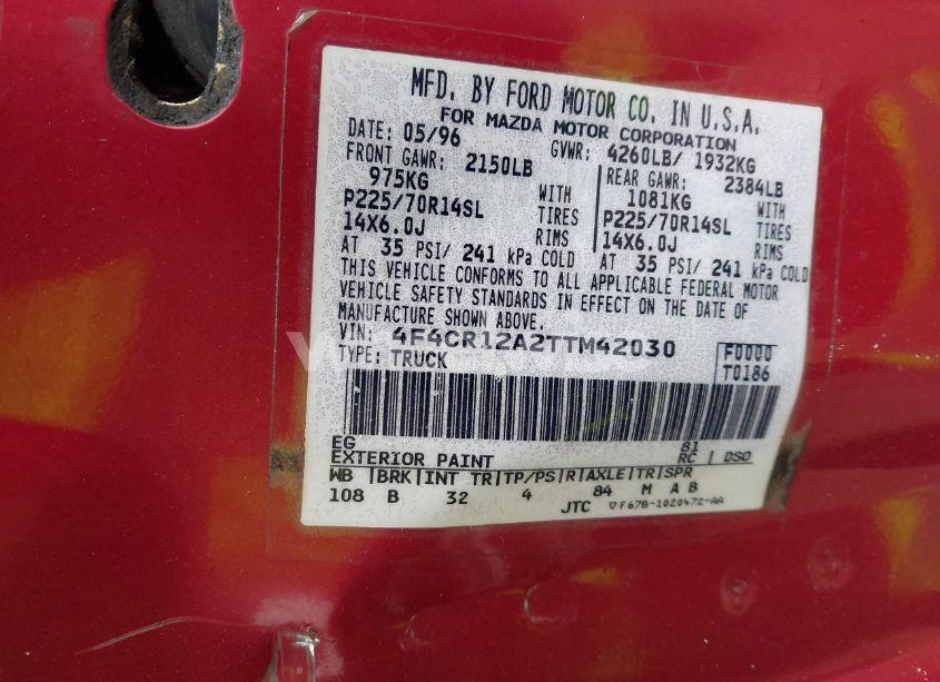 Photo 9 of 1996 Mazda B2300 N/A (VIN 4F4CR12A2TTM42030)