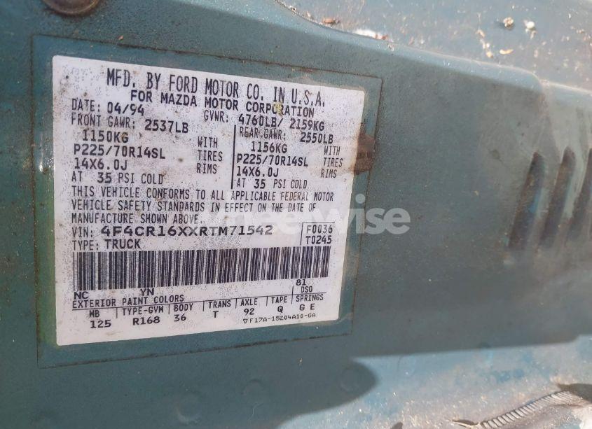 Photo 9 of 1994 Mazda B4000 CAB PLUS (VIN 4F4CR16XXRTM71542)