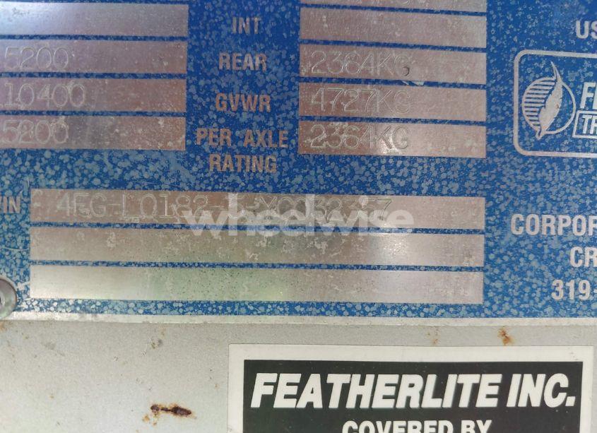 Photo 9 of 2000 Featherlite Horse TRAILER (VIN 4FGL01825YC032357)