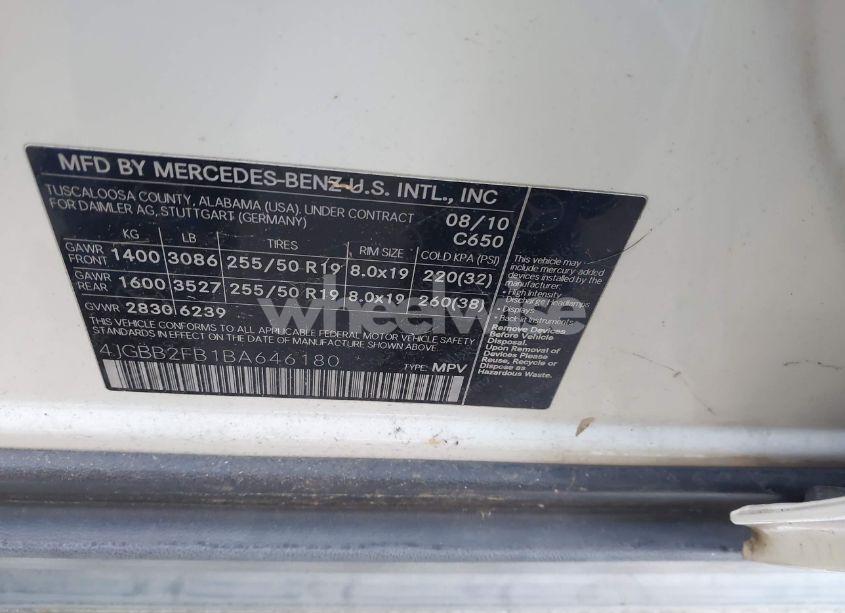 Photo 9 of 2011 Mercedes-benz Ml 350 BLUETEC 4MATIC (VIN 4JGBB2FB1BA646180)