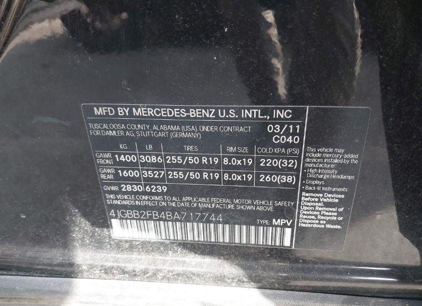 Photo 9 of 2011 Mercedes-benz Ml 350 BLUETEC 4MATIC (VIN 4JGBB2FB4BA717744)
