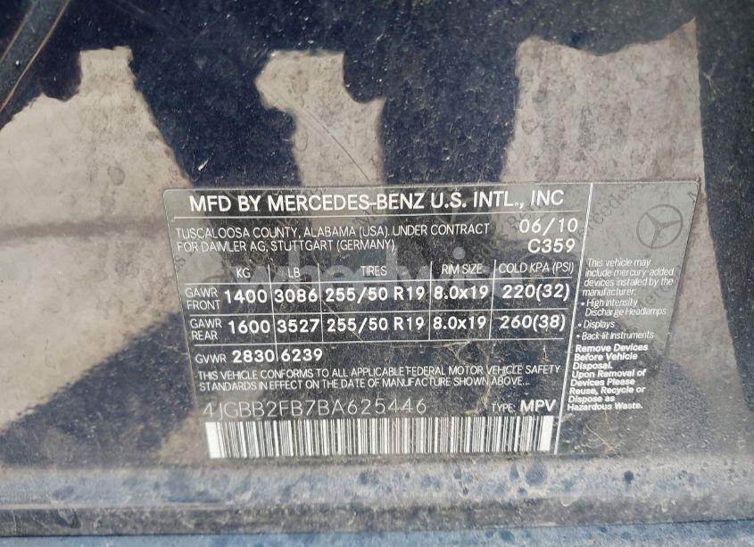 Photo 9 of 2011 Mercedes-benz Ml 350 BLUETEC 4MATIC (VIN 4JGBB2FB7BA625446)