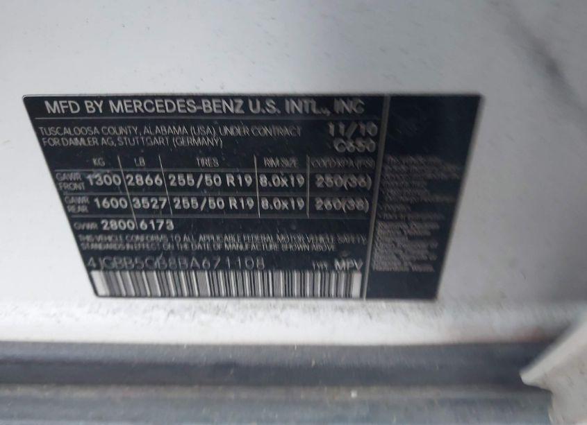 Photo 9 of 2011 Mercedes-benz Ml 350 (VIN 4JGBB5GB8BA671108)