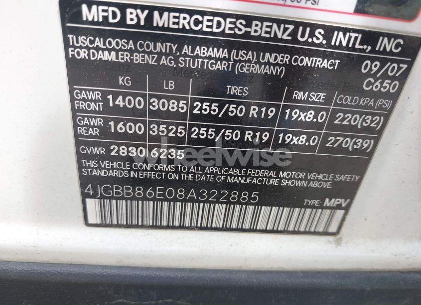 Photo 9 of 2008 Mercedes-benz Ml 350 4MATIC (VIN 4JGBB86E08A322885)