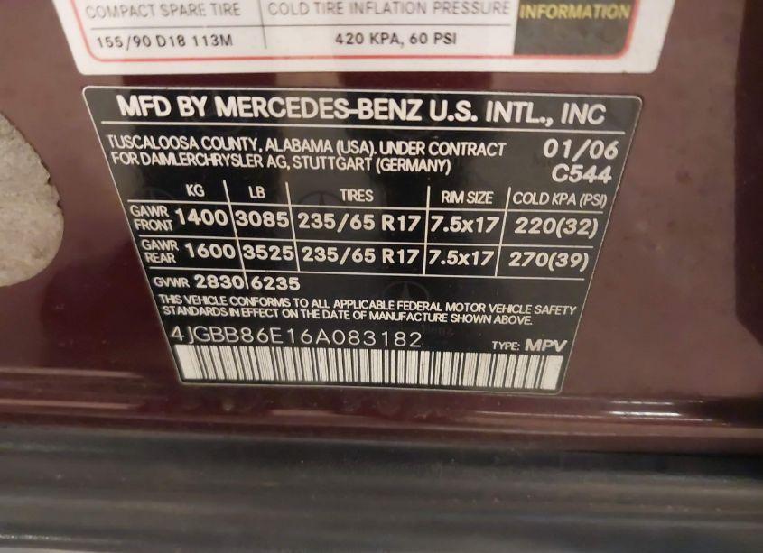 Photo 9 of 2006 Mercedes-benz Ml 350 4MATIC (VIN 4JGBB86E16A083182)
