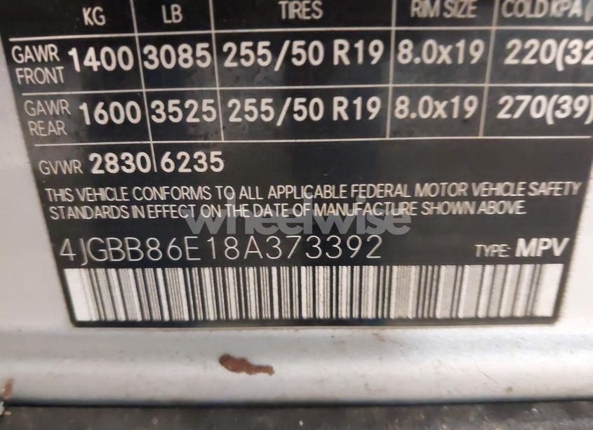 Photo 9 of 2008 Mercedes-benz Ml 350 4MATIC (VIN 4JGBB86E18A373392)