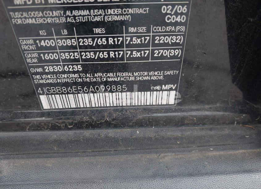 Photo 9 of 2006 Mercedes-benz Ml 350 4MATIC (VIN 4JGBB86E56A099885)