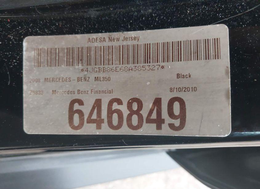 Photo 9 of 2008 Mercedes-benz Ml 350 4MATIC (VIN 4JGBB86E68A385327)